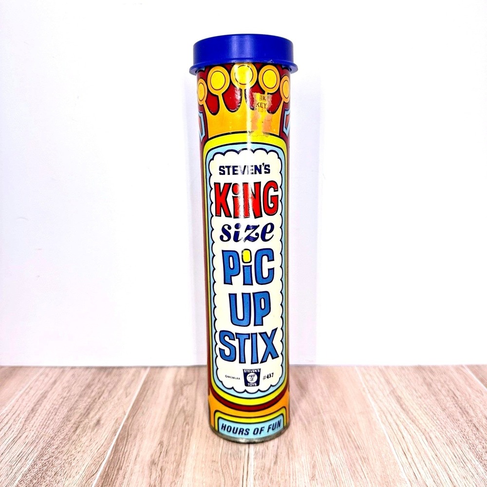 Vintage Steven's King Size Pick‎ Up Stix Game Jumbo Tube USA Classic Toy 60s